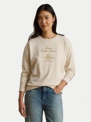 LAUREN RALPH LAUREN Bluza 200P13944002 Kremowy Regular Fit. Białe bluzy damskie Lauren Ralph Lauren, xs, bez wzorów, z bawełny, bez kaptura. Za 859.99 zł.
