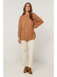 Soft Cashmere Sweter w kolorze jasnobrązowym rozmiar: 38/40. Brązowe swetry klasyczne damskie Soft Cashmere, bez kołnierzyka. Za 152.99 zł.