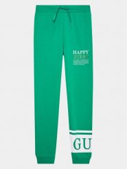 Guess Spodnie dresowe J3YQ11 KA6R4 Zielony Regular Fit. Zielone spodnie dresowe dziewczęce Guess, z aplikacjami, z bawełny. Za 289.99 zł.