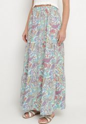 Zielona Rozkloszowana Spódnica z Wysokim Stanem ze Wzorem Paisley Nevrisa. Zielone spódnice damskie Born2be, na co dzień, l, bez wzorów, eleganckie, maxi. Za 39.99 zł.