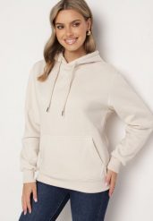 Ciemnobeżowa Bluza z Kapturem o Klasycznym Kroju z Polarową Wyściółką Venasira. Brązowe bluzy damskie Born2be, uniwersalny, bez wzorów, z jeansu, z kapturem. Za 69.99 zł.