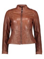 Bugatti Skórzana kurtka w kolorze jasnobrązowym rozmiar: 40. Brązowe kurtki damskie Bugatti, bez wzorów, ze skóry, bez kaptura. Za 567.00 zł.