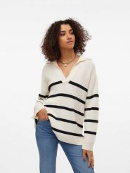 Vero Moda Sweter "Luna" w kolorze czarno-białym rozmiar: M. Czarne swetry klasyczne damskie Vero Moda, m, ze splotem, bez kołnierzyka. Za 123.45 zł.