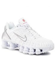 Nike Sneakersy Shox Tl AR3566 100 Biały. Białe obuwie sportowe damskie Nike, z materiału, bez zapięcia. Za 719.00 zł.