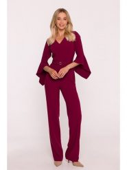 Stylove Kombinezon w kolorze bordowym rozmiar: XL. Czerwone kombinezony damskie Stylove, xl, bez wzorów, z tkaniny, bez kołnierzyka, bez ramiączek. Za 269.99 zł.