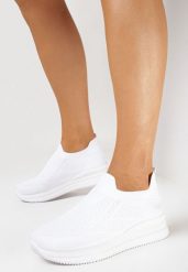 Białe Buty Sportowe na Platformie Healia. Białe obuwie sportowe casual damskie Born2be. Za 29.99 zł.
