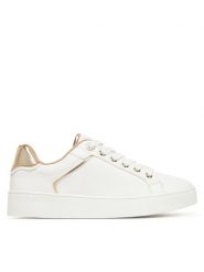 DeeZee Sneakersy AM25228 Biały. Białe obuwie sportowe damskie DeeZee, ze skóry, bez zapięcia. Za 139.99 zł.