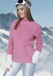 Ciemnoróżowy Sweter Wełniany Holding On. Czerwone swetry klasyczne damskie Born2be, l, z wełny, bez kołnierzyka. Za 64.99 zł.