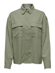 ONLY Bluzka w kolorze oliwkowym rozmiar: L. Brązowe bluzki damskie Only, l, bez wzorów, bez kołnierzyka, bez ramiączek. Za 69.42 zł.