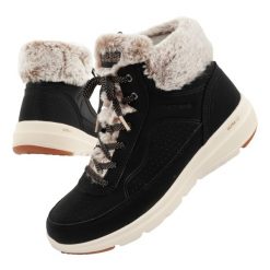 Buty sportowe zimowe damskie Skechers. Brązowe obuwie sportowe casual damskie Skechers, ze skóry ekologicznej, trekkingowe. Za 249.00 zł.