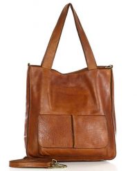 Shopperka skórzana MARCO MAZZINI camelowa v234b. Torebki klasyczne damskie ze skóry, bez dodatków. Za 489.25 zł.
