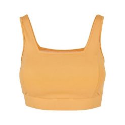 Damski kwadratowy biustonosz sportowy z recyklingu Urban Classics. Brązowe biustonosze sportowe damskie Urban Classics, bez wzorów. Za 183.50 zł.