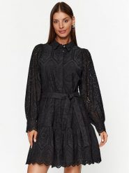 YAS Sukienka letnia Holi 26030709 Czarny Loose Fit. Czarne sukienki damskie YAS, bez wzorów, z bawełny, bez ramiączek. Za 279.99 zł.