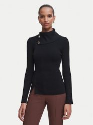 Rinascimento Sweter CFM0012355003 Czarny Slim Fit. Czarne swetry klasyczne damskie Rinascimento, m, z syntetyku, bez kołnierzyka. Za 519.99 zł.