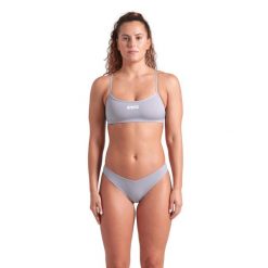 Strój Kąpielowy damski Arena Bikini Bandeau Solid dwuczęściowy. Szare bikini Arena, bez wzorów. Za 199.99 zł.