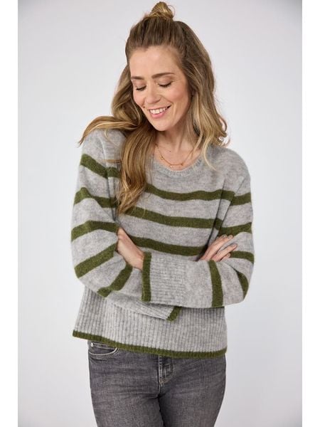 LIEBLINGSSTÜCK Sweter w kolorze zielono-szarym rozmiar: 36. Szare swetry klasyczne damskie LIEBLINGSSTÜCK, bez kołnierzyka. Za 260.99 zł.