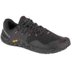 Buty do biegania damskie Merrell Trail Glove 7. Czarne obuwie sportowe damskie Merrell, z gumy, bez zapięcia, do biegania. Za 558.90 zł.