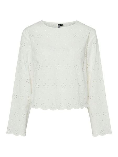 Pieces Sweter "Tarmorine" w kolorze białym rozmiar: XS. Białe swetry klasyczne damskie Pieces, xs, z bawełny, bez kołnierzyka. Za 61.17 zł.