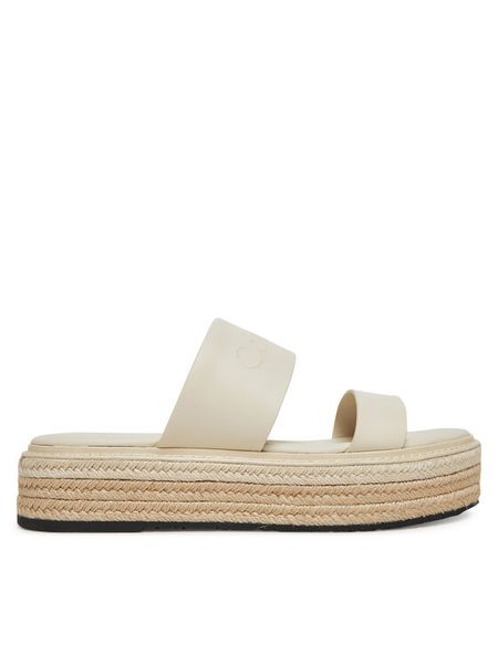 Calvin Klein Espadryle Flatform Wedge Slide - He HW0HW02374 Écru. Espadryle damskie Calvin Klein, bez wzorów, ze skóry, bez obcasa. Za 339.99 zł.