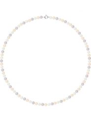 Pearline Naszyjnik perłowy w kolorze fioletowo-jasnoróżowo-białym - dł. 42 cm rozmiar: onesize. Białe naszyjniki damskie Pearline, z perłą, srebrne. Za 173.99 zł.