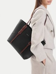 Lasocki Torebka CEO-LSK-X-002-10 Czarny. Czarne shopper bag Lasocki, bez wzorów, ze skóry, bez dodatków. Za 219.99 zł.