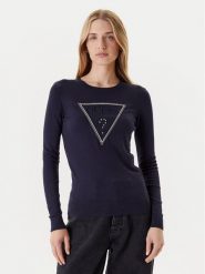 Guess Sweter W5YR23 Z2NQ2 Granatowy Regular Fit. Niebieskie swetry klasyczne damskie Guess, xl, z wiskozy, bez kołnierzyka. Za 279.99 zł.