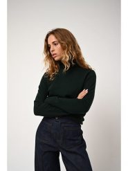 AUTHENTIC CASHMERE Kaszmirowy golf "Bise" w kolorze ciemnozielonym rozmiar: S. Zielone golfy damskie AUTHENTIC CASHMERE, s, bez wzorów, z kaszmiru, bez ramiączek. Za 254.74 zł.