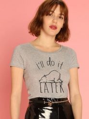 WOOOP Koszulka w kolorze szarym rozmiar: XXL. Szare koszulki damskie Wooop, xxl, bez wzorów, z bawełny, bez kołnierzyka, bez ramiączek. Za 56.99 zł.