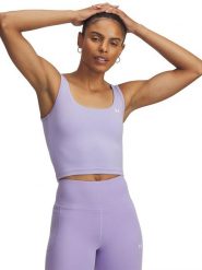 Under Armour Top sportowy w kolorze fioletowym rozmiar: S. Różowe koszulki sportowe damskie Under Armour, s, bez wzorów, bez ramiączek, outdoorowe. Za 74.99 zł.