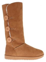 Blackfield Kozaki zimowe "Flocon" w kolorze jasnobrązowym rozmiar: 40. Brązowe kozaki damskie Blackfield, na zimę, z materiału, bez obcasa, bez zapięcia. Za 173.99 zł.
