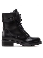 Patrizia Pepe Trzewiki CY9922/L011-K320 Czarny. Czarne botki damskie Patrizia Pepe, ze skóry, bez obcasa, na płaskiej podeszwie, bez zapięcia. Za 2,239.00 zł.