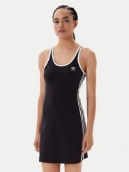 Adidas Sukienka codzienna adicolor 3-Stripes JW2586 Czarny Slim Fit. Czarne sukienki damskie Adidas, bez wzorów, z bawełny, bez ramiączek. Za 102.99 zł.