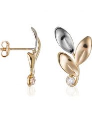 OR ÉCLAT Złote kolczyki-wkrętki "Duo petals" rozmiar: onesize. Szare kolczyki damskie Or Éclat, złote. Za 505.13 zł.