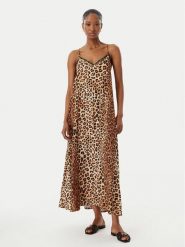 LOLA CASADEMUNT Sukienka letnia LS2616004 Beżowy Relaxed Fit. Brązowe sukienki damskie LOLA CASADEMUNT, bez wzorów, z wiskozy, bez ramiączek. Za 459.99 zł.