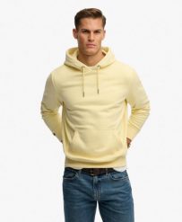 Superdry Bluza z kapturem Essential Logo luźny krój z bawełną i recyklingiem. Żółte bluzy damskie Superdry, xl, bez wzorów, z bawełny, z kapturem. Za 322.70 zł.