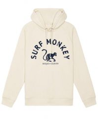 Bluza z bawełny organicznej –zakrzywione logo –zkapturem /dla dorosłych(kremowa). Białe bluzy damskie SURF MONKEY, m, bez wzorów, z bawełny, z kapturem. Za 345.00 zł.