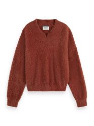 Scotch & Soda Sweter w kolorze czerwonobrązowym rozmiar: S. Brązowe swetry klasyczne damskie Scotch & Soda, s, bez kołnierzyka. Za 215.21 zł.