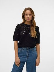 Vero Moda Sweter w kolorze czarnym rozmiar: M. Czarne swetry klasyczne damskie Vero Moda, m, z bawełny, bez kołnierzyka. Za 103.45 zł.