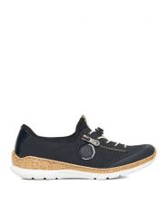 Rieker Sneakersy N4263-14 Czarny. Czarne obuwie sportowe damskie Rieker, z materiału, bez zapięcia. Za 369.99 zł.