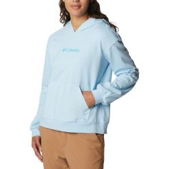 Bluza trekkingowa damska Columbia Logo III French Terry. Niebieskie bluzy damskie Columbia, xs, bez wzorów, bez kaptura. Za 149.99 zł.
