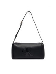 Calvin Klein Torebka Bold Ck Slouchy Shoulder Bag LV04F3894G Czarny. Czarne torebki klasyczne damskie Calvin Klein, ze skóry, bez dodatków. Za 369.99 zł.