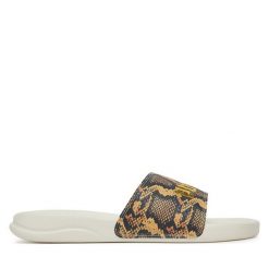 Klapki Puma. Brązowe klapki damskie Puma, bez wzorów, bez obcasa, bez zapięcia. Za 109.99 zł.