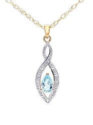 Revoni Złoty naszyjnik z diamentami i topazem - dł. 46 cm rozmiar: onesize. Niebieskie naszyjniki damskie Revoni, z diamentem, złote. Za 1,304.99 zł.