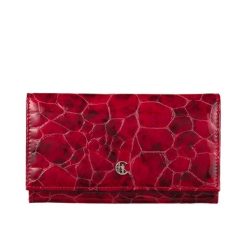 Duży czerwony portfel damski Canaletto ze skóry licowej z RFID – elegancja i bezpieczeństwo PD1602s90 RFID. Czerwone portfele damskie bez wzorów, ze skóry. Za 180.00 zł.