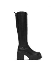 Buffalo Kozaki Mila Hi Boot 1220084 Czarny. Czarne kozaki damskie Buffalo, ze skóry, bez obcasa, na słupku, bez zapięcia. Za 439.99 zł.