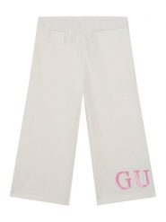 Guess Spodnie dresowe K6RB01 KA6R4 Biały Regular Fit. Białe spodnie dresowe dziewczęce Guess, z aplikacjami, z bawełny. Za 139.99 zł.