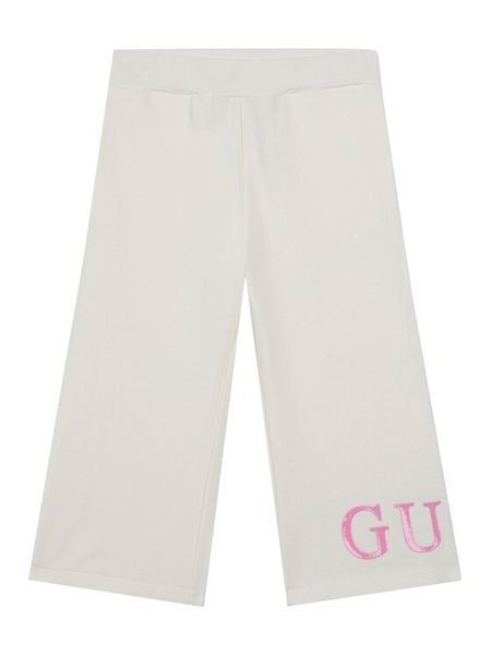 Guess Spodnie dresowe K6RB01 KA6R4 Biały Regular Fit. Białe spodnie dresowe dziewczęce Guess, z aplikacjami, z bawełny. Za 92.99 zł.