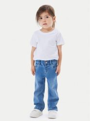 NAME IT Jeansy 13224658 Niebieski Bootcut Fit. Niebieskie jeansy dziewczęce Name it, bez wzorów, z jeansu. Za 69.99 zł.
