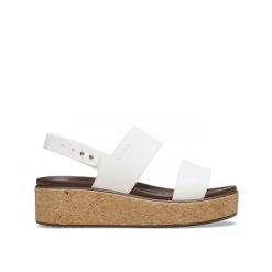 Sandały dla Kobiet Crocs Brooklyn Cork Low Wedge. Brązowe sandały damskie Crocs, bez wzorów, z materiału, bez obcasa, na koturnie, bez zapięcia. Za 231.99 zł.