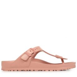 Klapki Birkenstock Gizeh Eva Damskie. Czerwone klapki damskie Birkenstock, bez wzorów, z materiału, bez obcasa, bez zapięcia. Za 309.00 zł.